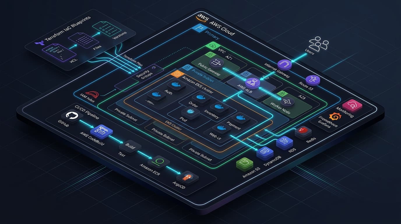 Cloud Architecture & DevOps Infrastructure — Production Cloud & DevOps Architecture Diagram by Ajay Autade